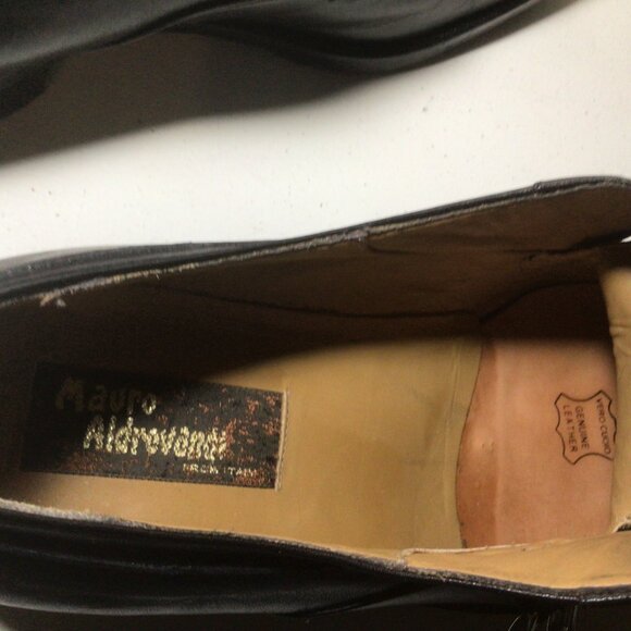 Italian Dress Shoes Monk Strap Black Bike Toe Size 12 M - Picture 5 of 5